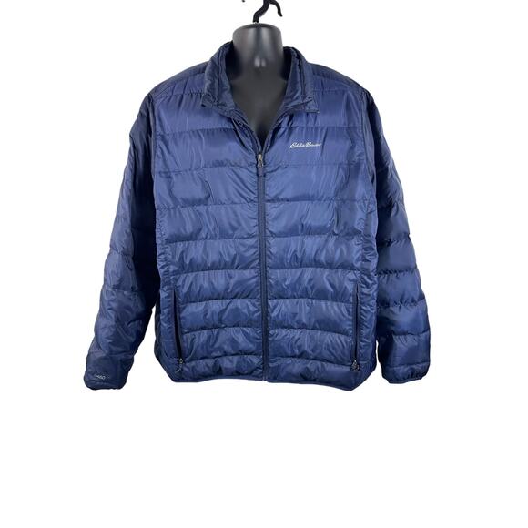Eddie Bauer Blue Down EB650 Quilted Puffer Jacket Size 2XL
